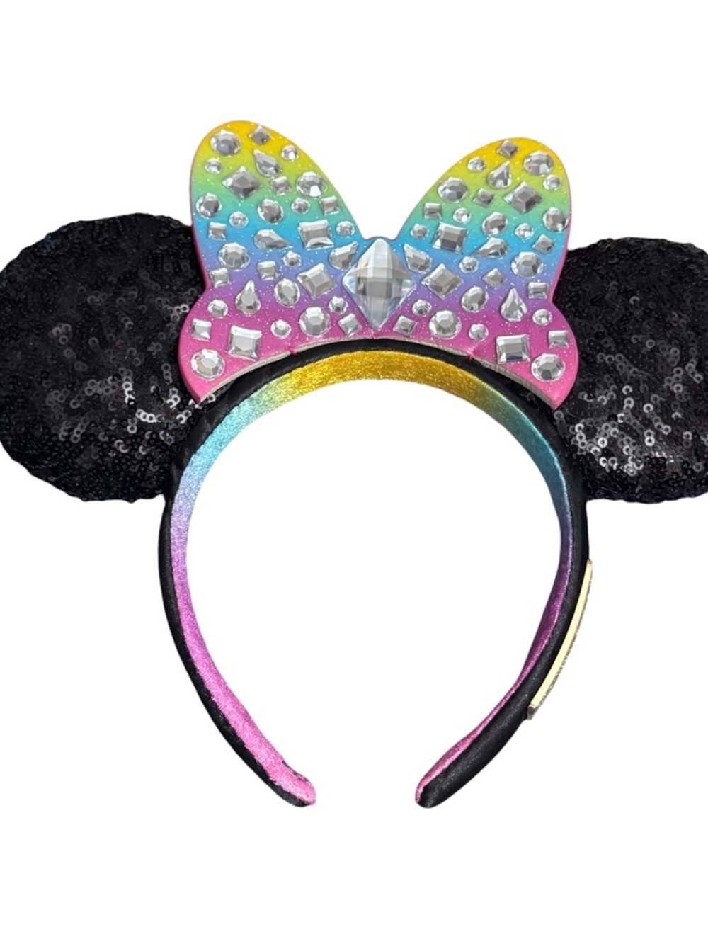 Disneyland 70th Anniversary Celebration Headband Ears Bejeweled Bow Sequin Ears